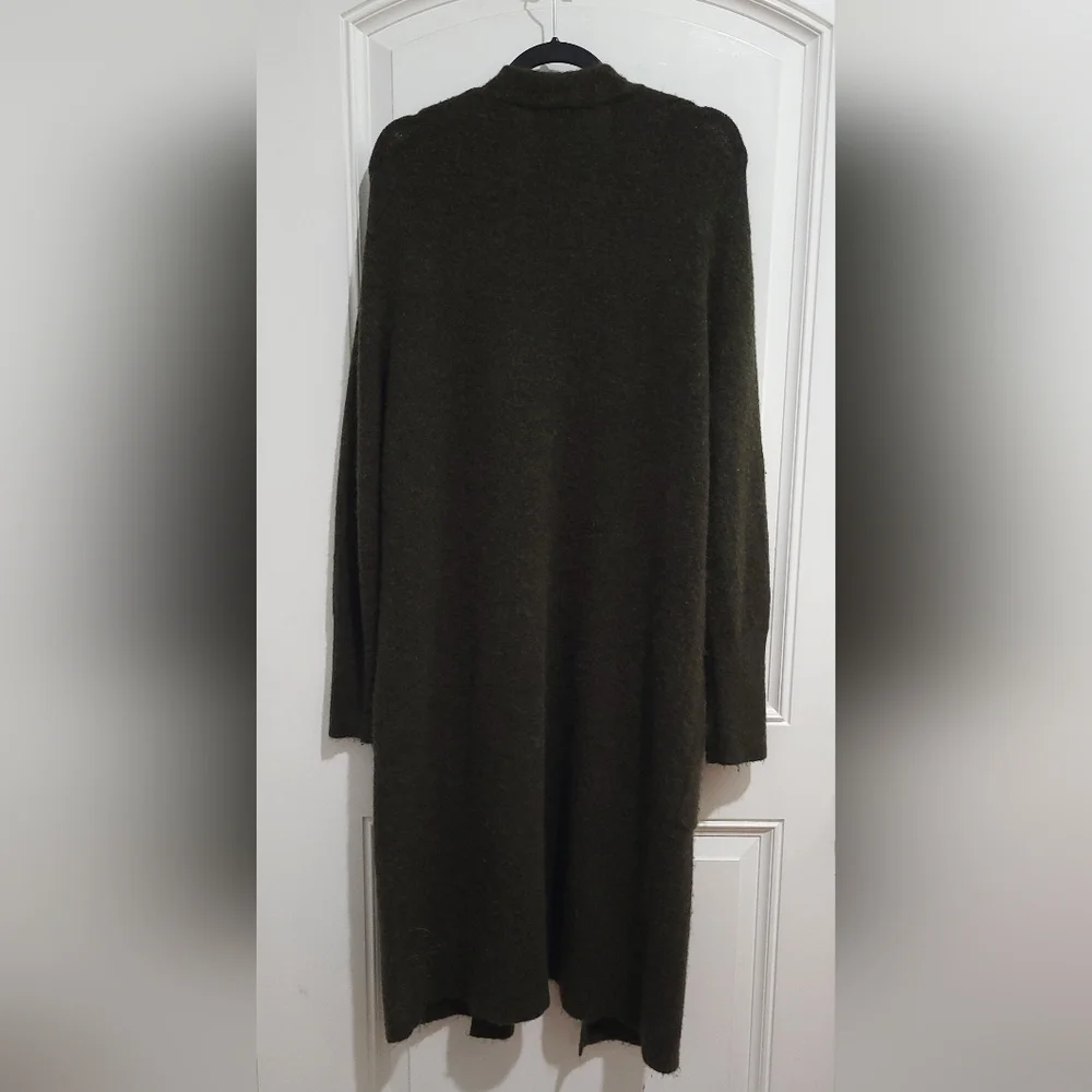 Banana Republic Green Cardigan Sweater (Duster Length) Open Front Knit - Picture 3 of 6